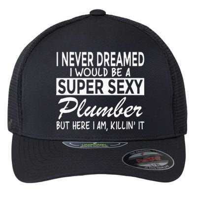 Super Sexy Plumber Funny Plumbing Flexfit Unipanel Trucker Cap