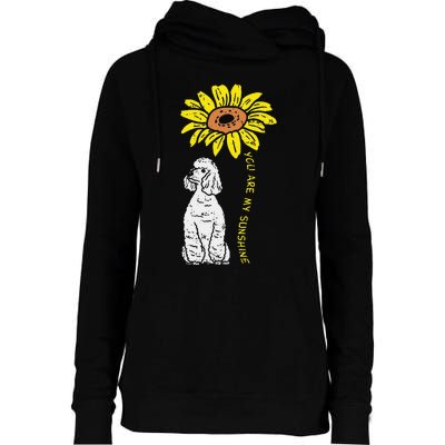 Sunflower Sunshine Poodle Dog Lover Owner Womens Funnel Neck Pullover Hood