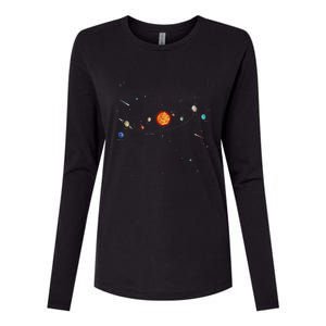 Solar System Planets Orbit Educational Astrology Womens Cotton Relaxed Long Sleeve T-Shirt