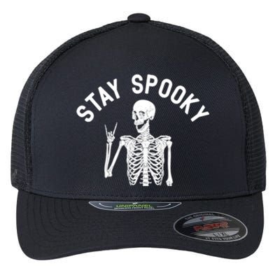 Stayspooky Skeleton Pocket Funny Skelton Halloween Costume Gift Flexfit Unipanel Trucker Cap