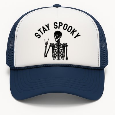 Stayspooky Skeleton Pocket Funny Skelton Halloween Costume Gift Trucker Hat