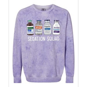 Sedation Squad Pharmacology Crna Icu Nurse Appreciation Gift Colorblast Crewneck Sweatshirt