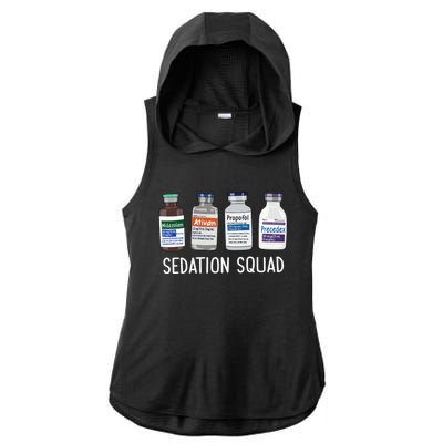 Sedation Squad Pharmacology Crna Icu Nurse Appreciation Gift Ladies PosiCharge Tri-Blend Wicking Draft Hoodie Tank