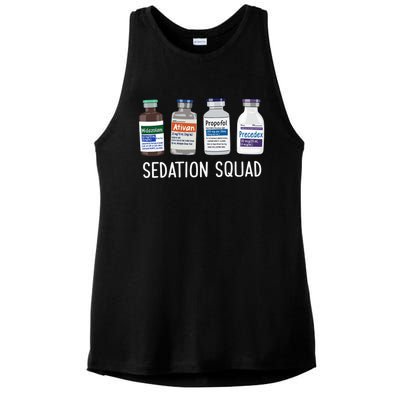 Sedation Squad Pharmacology Crna Icu Nurse Appreciation Gift Ladies PosiCharge Tri-Blend Wicking Tank