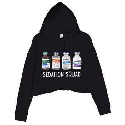 Sedation Squad Pharmacology Crna Icu Nurse Appreciation Gift Crop Fleece Hoodie