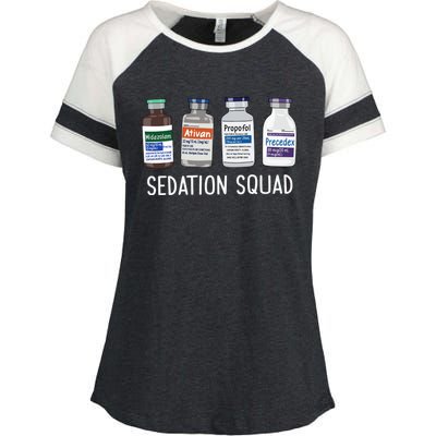 Sedation Squad Pharmacology Crna Icu Nurse Appreciation Gift Enza Ladies Jersey Colorblock Tee