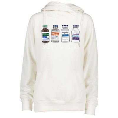 Sedation Squad Pharmacology Crna Icu Nurse Appreciation Gift Womens Funnel Neck Pullover Hood