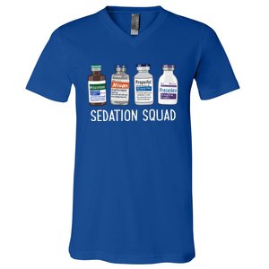 Sedation Squad Pharmacology Crna Icu Nurse Appreciation Gift V-Neck T-Shirt