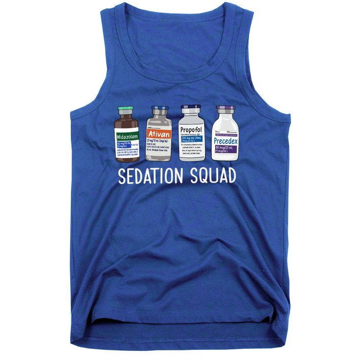 Sedation Squad Pharmacology Crna Icu Nurse Appreciation Gift Tank Top