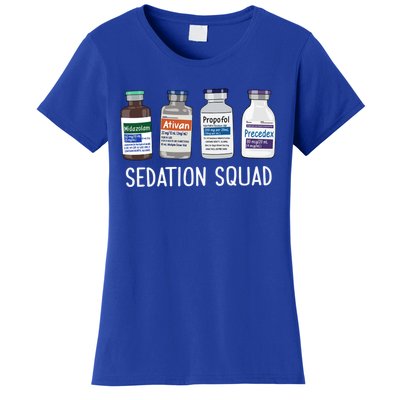 Sedation Squad Pharmacology Crna Icu Nurse Appreciation Gift Women's T-Shirt