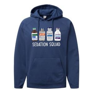 Sedation Squad Pharmacology Crna Icu Nurse Appreciation Gift Performance Fleece Hoodie