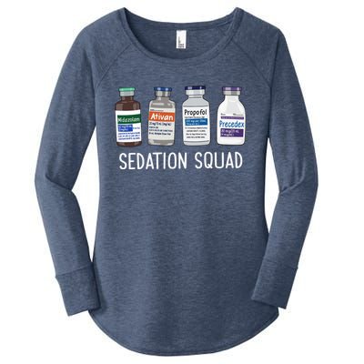 Sedation Squad Pharmacology Crna Icu Nurse Appreciation Gift Women's Perfect Tri Tunic Long Sleeve Shirt