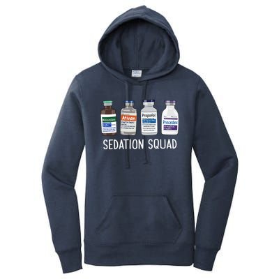 Sedation Squad Pharmacology Crna Icu Nurse Appreciation Gift Women's Pullover Hoodie