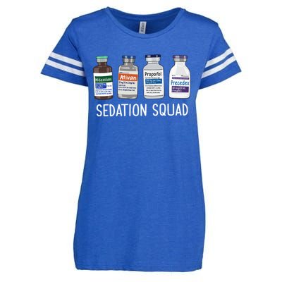 Sedation Squad Pharmacology Crna Icu Nurse Appreciation Gift Enza Ladies Jersey Football T-Shirt