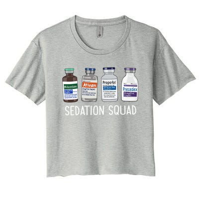 Sedation Squad Pharmacology Crna Icu Nurse Appreciation Gift Women's Crop Top Tee