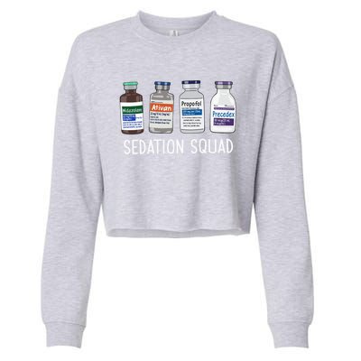 Sedation Squad Pharmacology Crna Icu Nurse Appreciation Gift Cropped Pullover Crew