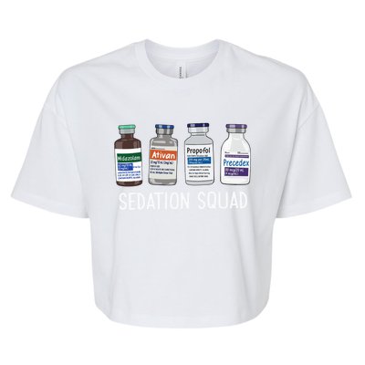 Sedation Squad Pharmacology Crna Icu Nurse Appreciation Gift Bella+Canvas Jersey Crop Tee