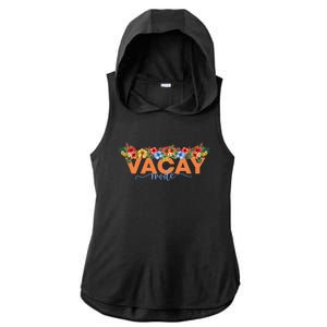 Sunshine Summer Palm Trees Beach Vibes Vacay Mode Cute Gift Ladies PosiCharge Tri-Blend Wicking Draft Hoodie Tank