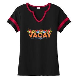 Sunshine Summer Palm Trees Beach Vibes Vacay Mode Cute Gift Ladies Halftime Notch Neck Tee