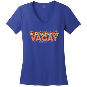 Sunshine Summer Palm Trees Beach Vibes Vacay Mode Cute Gift Women's V-Neck T-Shirt