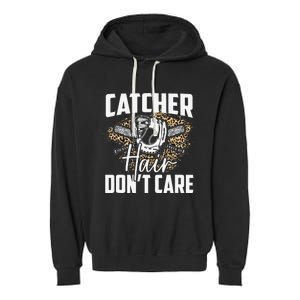 Softball  Softball Player Softball Catcher Garment-Dyed Fleece Hoodie