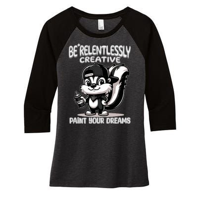 Spray Stripes Paint Your Dreams Women's Tri-Blend 3/4-Sleeve Raglan Shirt