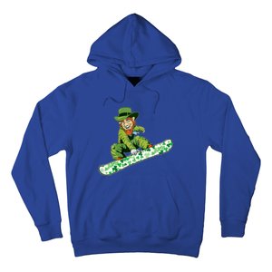 St Saint Patrick's Day Snowboard Leprechaun Snowboarding Great Gift Hoodie