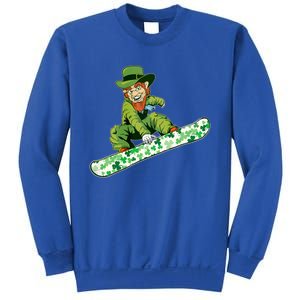 St Saint Patrick's Day Snowboard Leprechaun Snowboarding Great Gift Sweatshirt