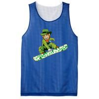 St Saint Patrick's Day Snowboard Leprechaun Snowboarding Great Gift Mesh Reversible Basketball Jersey Tank