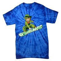 St Saint Patrick's Day Snowboard Leprechaun Snowboarding Great Gift Tie-Dye T-Shirt