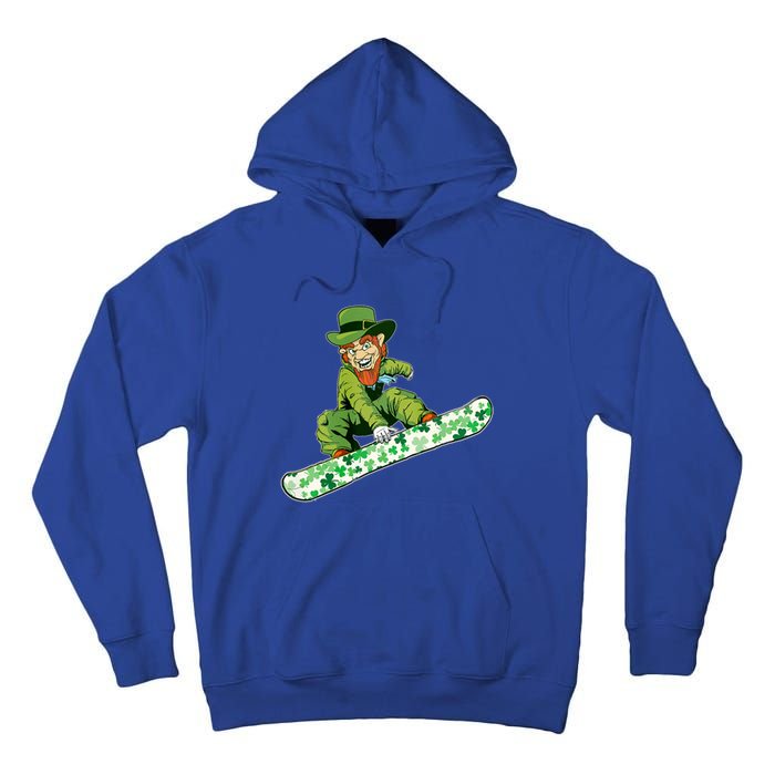 St Saint Patrick's Day Snowboard Leprechaun Snowboarding Great Gift Tall Hoodie