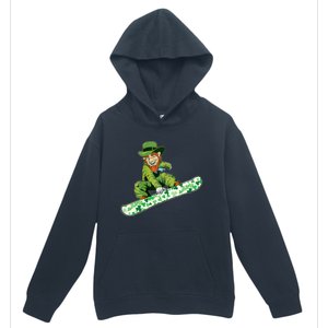 St Saint Patrick's Day Snowboard Leprechaun Snowboarding Great Gift Urban Pullover Hoodie