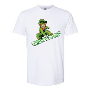 St Saint Patrick's Day Snowboard Leprechaun Snowboarding Great Gift Softstyle CVC T-Shirt