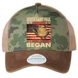 South Saint Paul Minnesota Usa Flag 4th Of July Gift Legacy Tie Dye Trucker Hat