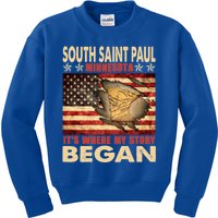 South Saint Paul Minnesota Usa Flag 4th Of July Gift Kids Sweatshirt