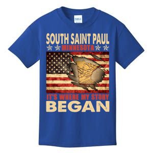 South Saint Paul Minnesota Usa Flag 4th Of July Gift Kids T-Shirt