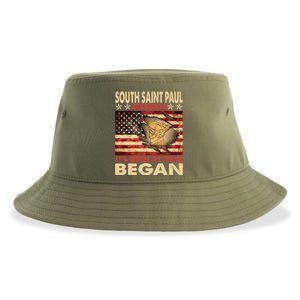 South Saint Paul Minnesota Usa Flag 4th Of July Gift Sustainable Bucket Hat