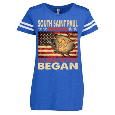 South Saint Paul Minnesota Usa Flag 4th Of July Gift Enza Ladies Jersey Football T-Shirt