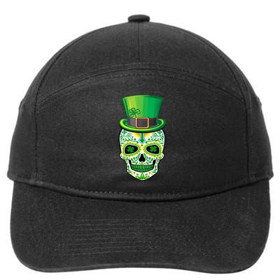 Skull St Patricks Day Irish Funny Saint Patricks Day Of Dead 7-Panel Snapback Hat