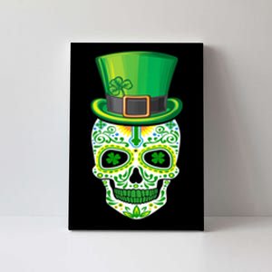 Skull St Patricks Day Irish Funny Saint Patricks Day Of Dead Canvas