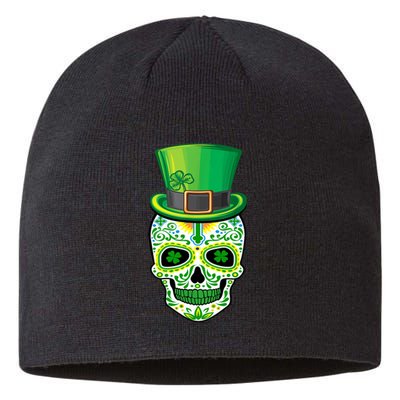 Skull St Patricks Day Irish Funny Saint Patricks Day Of Dead Sustainable Beanie