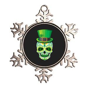 Skull St Patricks Day Irish Funny Saint Patricks Day Of Dead Metallic Star Ornament