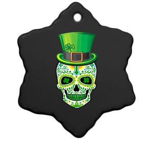 Skull St Patricks Day Irish Funny Saint Patricks Day Of Dead Ceramic Star Ornament