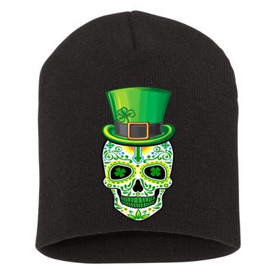 Skull St Patricks Day Irish Funny Saint Patricks Day Of Dead Short Acrylic Beanie