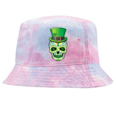 Skull St Patricks Day Irish Funny Saint Patricks Day Of Dead Tie-Dyed Bucket Hat