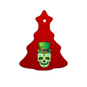 Skull St Patricks Day Irish Funny Saint Patricks Day Of Dead Ceramic Tree Ornament