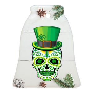 Skull St Patricks Day Irish Funny Saint Patricks Day Of Dead Ceramic Bell Ornament