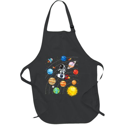 Solar System Planets Science Space Astronaut Universe Galaxy Full-Length Apron With Pockets
