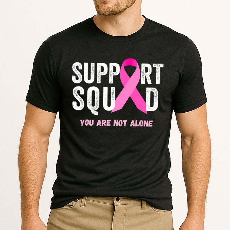 Support Squad Pink Ribbon Breast Cancer Awareness Cooling Performance Crew T-Shirt