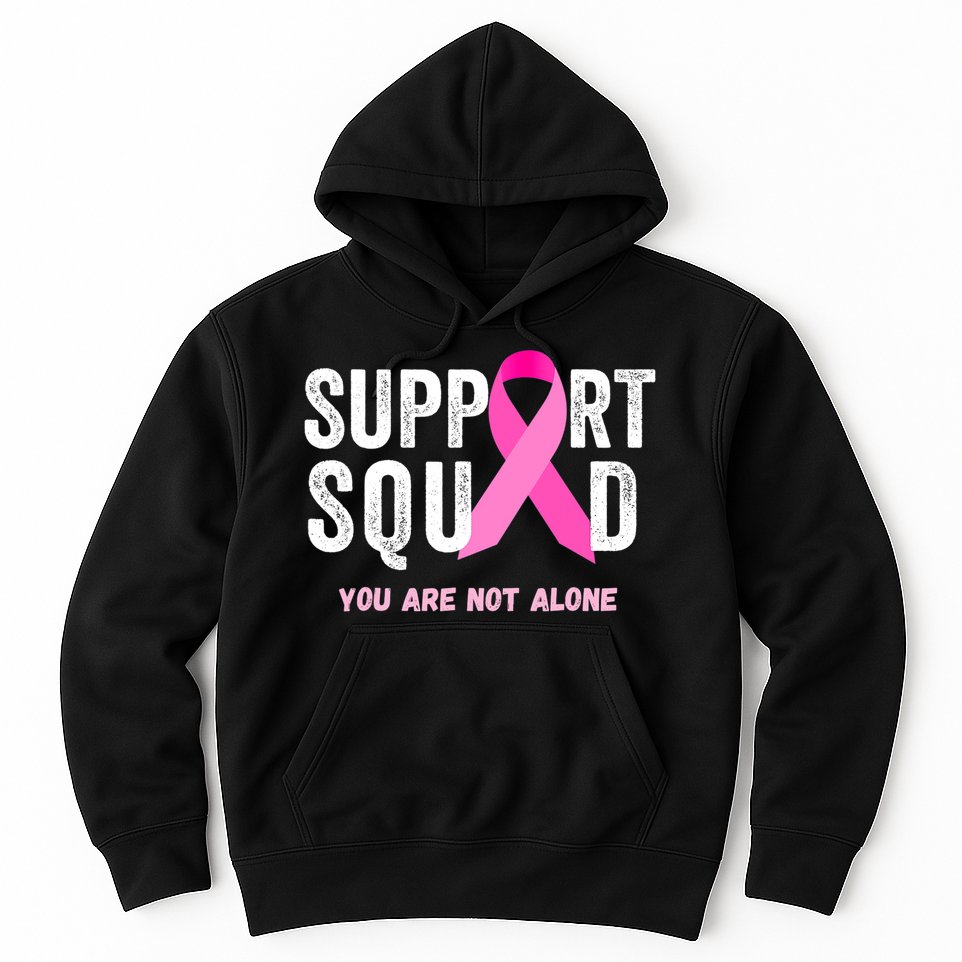 Support Squad Pink Ribbon Breast Cancer Awareness Hoodie